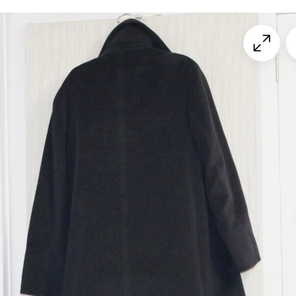 Cinzia Rocca Bemberg  Italy Black 100%  Wool Women Vintage coat Size:16 - Picture 5 of 12